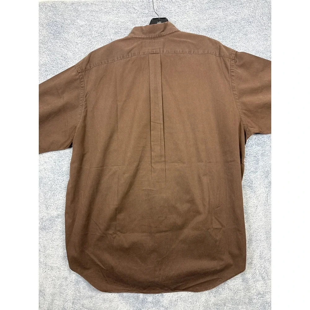 Ralph Lauren Mens XL Brown Blake Short Sleeve Button Down Cotton Shirt Logo